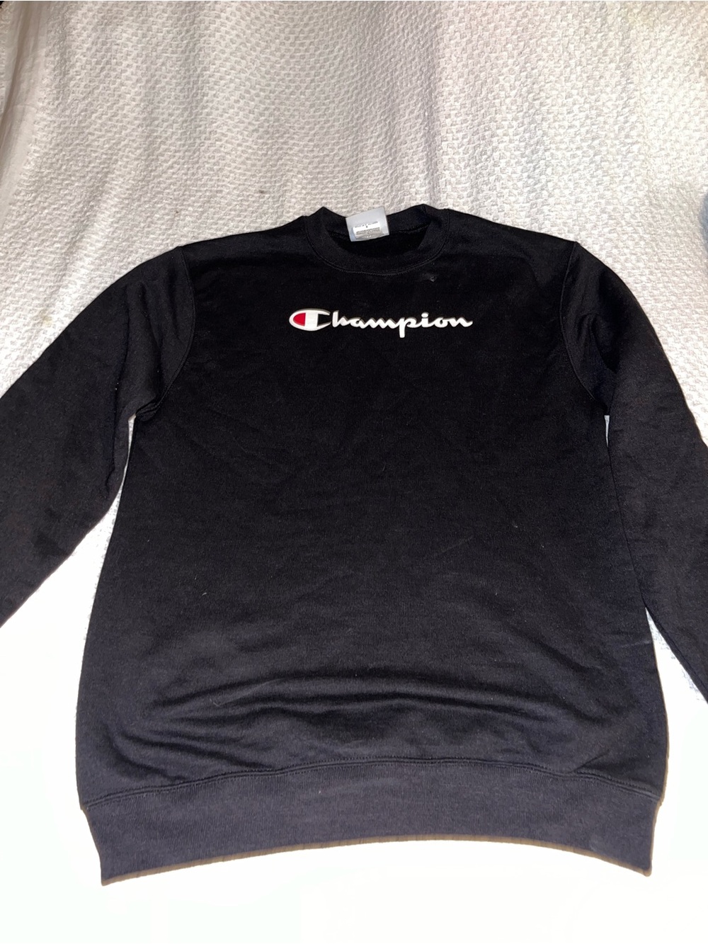 Champion Black Crewneck with Script Logo